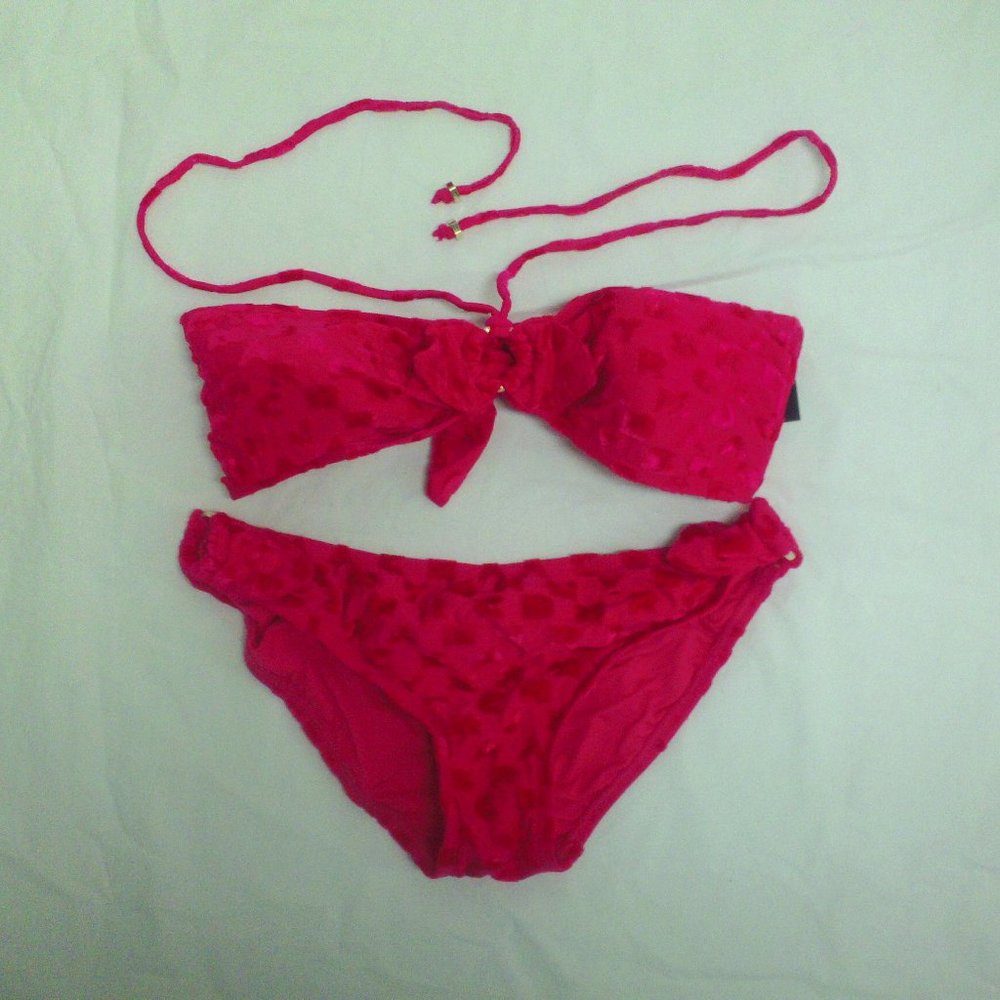 Marc by Marc Jacobs Swim Bikini M Flock Pink S2012 NWT MJ39177